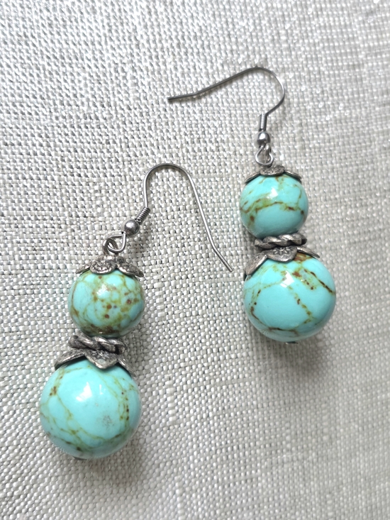 Jewelry - Turquoise Bead Drop Earrings - Women Jewelry